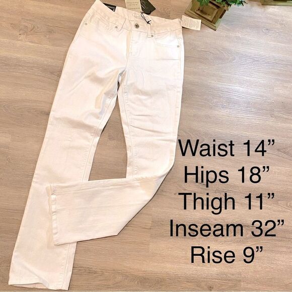 DIANE GILMAN FOREVER LUX SLIM BOOT WHITE DENIM JEANS 4 TALL NWT - Picture 16 of 16